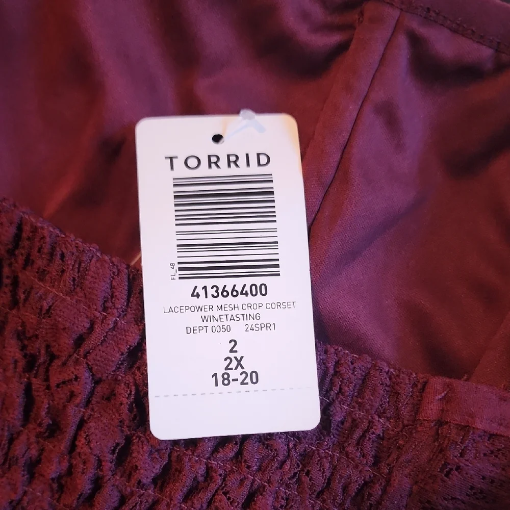 Torrid Burgundy Lace Corset Top - Picture 6 of 6